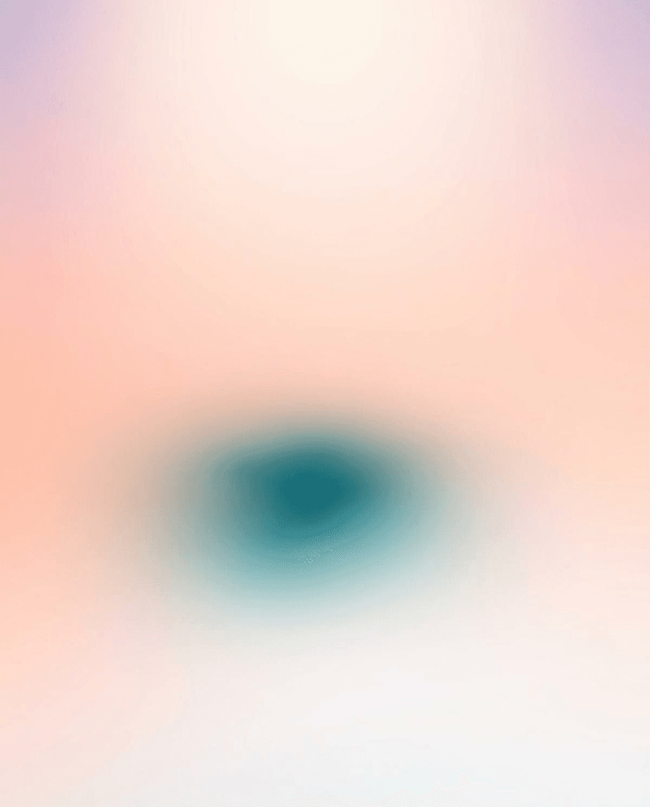 Abstract illustration with a blurred teal shape on a pastel gradient background.