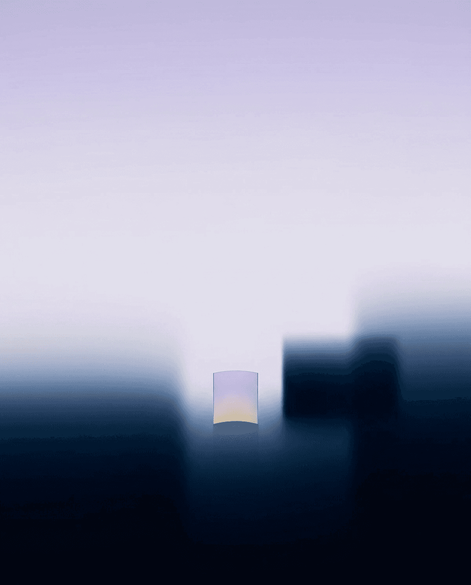 Digital illustration with a gradient background and a translucent square in the centre.