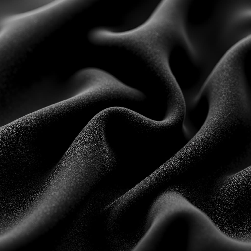 Close-up of soft, flowing black fabric with a rich sheen.