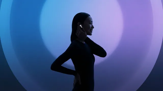 Digital illustration of a woman in profile with a gradient background.