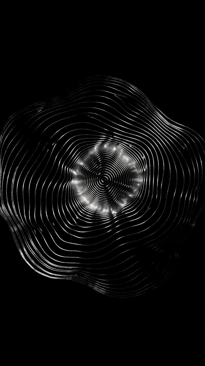 Abstract illustration with wavy lines and a black background.