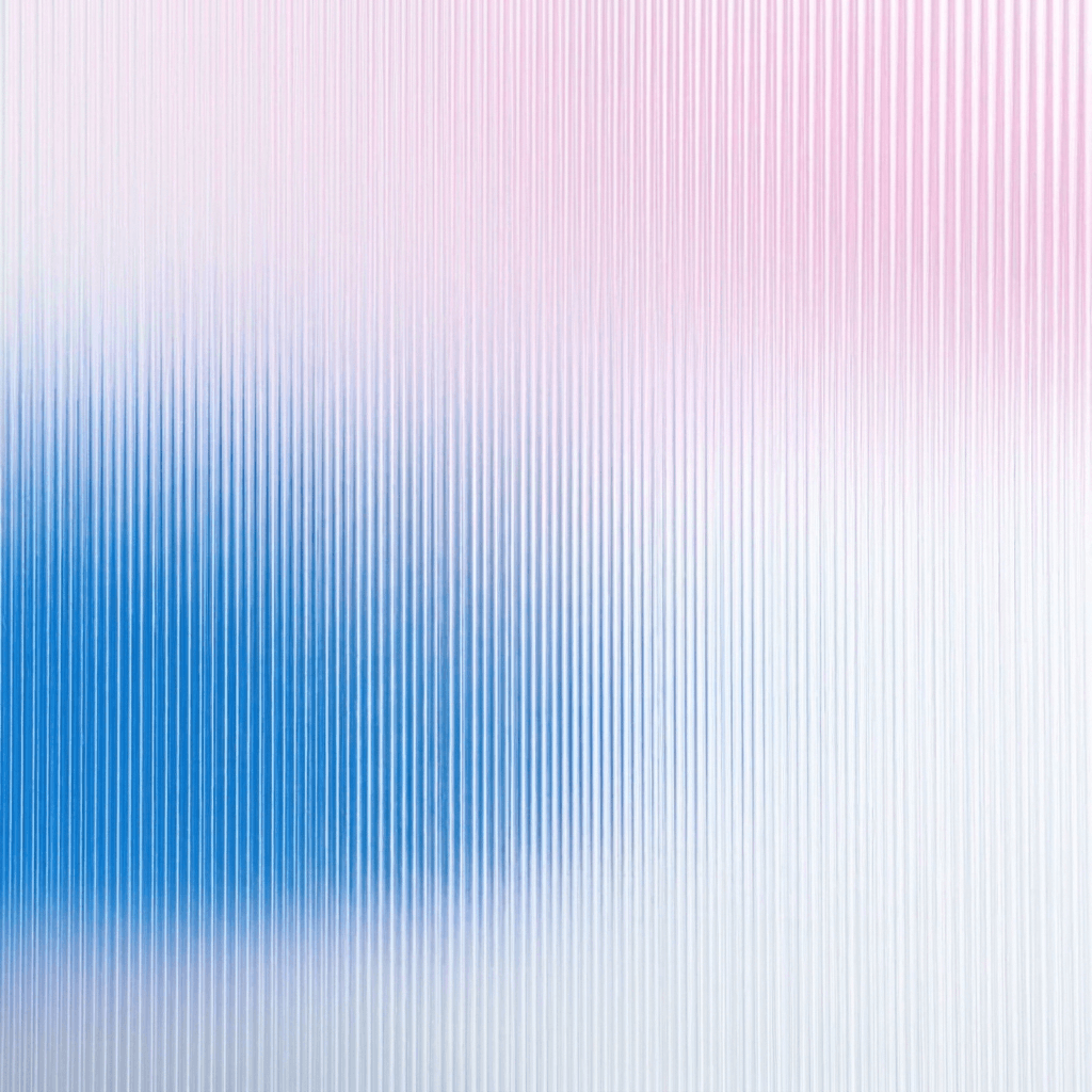 Abstract illustration with pastel pink and blue gradient and vertical lines.